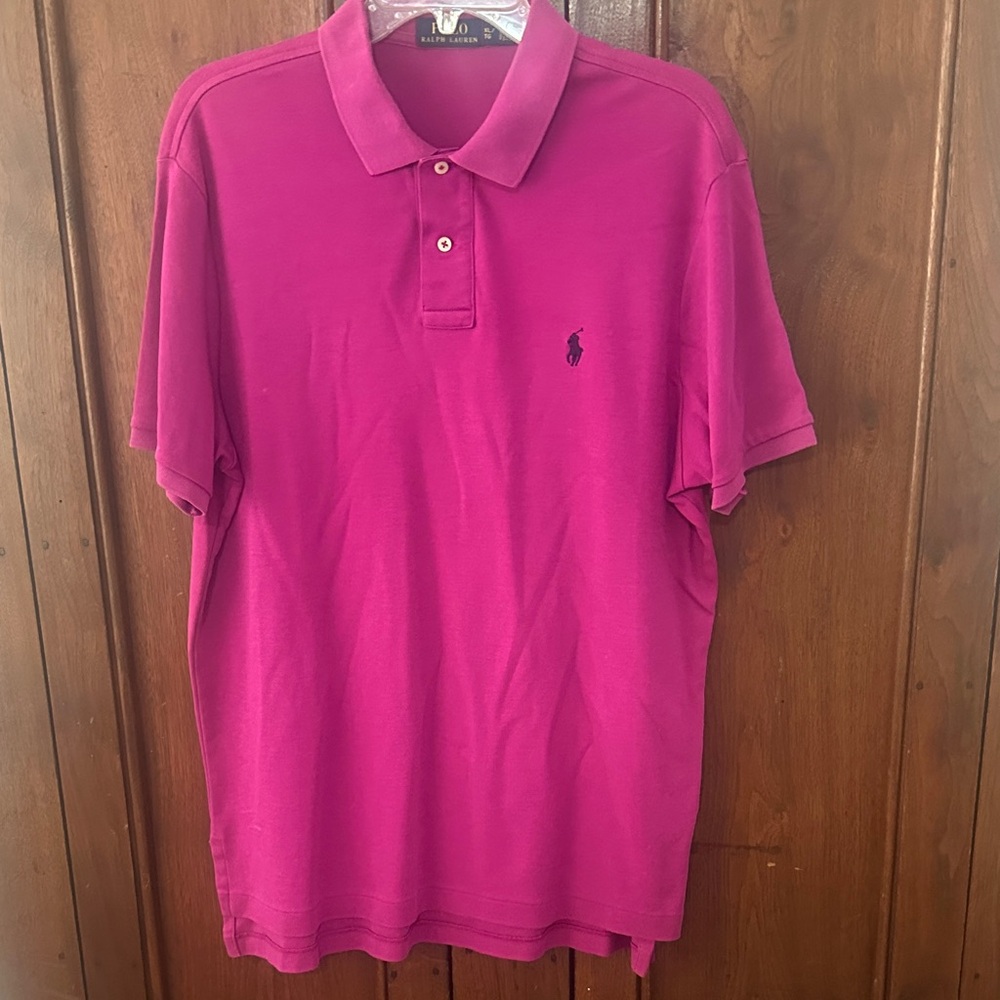 Ralph Lauren Polo Shirt in Fuchsia with Navy Pony